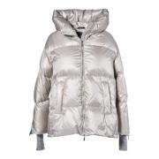 Down jacket in light grey nylon Baldinini , Gray , Dames