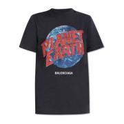 T-shirt met print Balenciaga , Gray , Dames