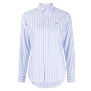 Geborduurd Logo Lange Mouw Shirt Ralph Lauren , White , Dames