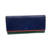 Pre-owned Leather wallets Louis Vuitton Vintage , Blue , Dames