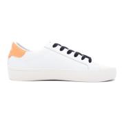 Leren Street Sneakers Wit Oranje Sun68 , White , Heren