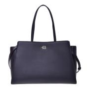 Tote bag in black tumbled leather Baldinini , Black , Dames