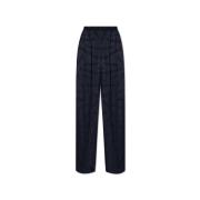 Zijden broek met monogram Balenciaga , Blue , Dames