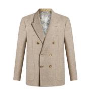 Dubbelrijige blazer met peak revers Etro , Beige , Heren