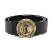 Zwarte Leren Dames Riem Just Cavalli , Black , Dames