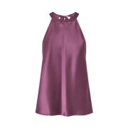 Elegante Satijnen Strik Top Pinko , Purple , Dames