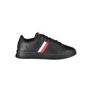 Zwarte Sneakers met Contrastdetails Tommy Hilfiger , Black , Heren