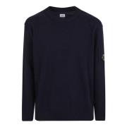 Blauwe Crew-Neck Sweater Aw24 C.p. Company , Blue , Heren