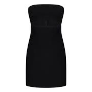 Zwarte Strapless Jurk met Uitsnijddetail Monot , Black , Dames