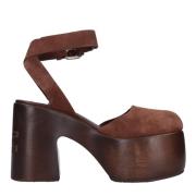 Met hak bruin Casadei , Brown , Dames