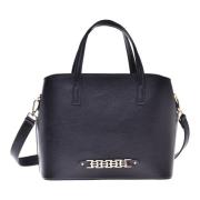 Tote bag in black tumbled leather Baldinini , Black , Dames