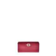 Red leather zipped wallet Baldinini , Red , Dames