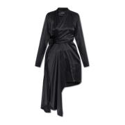 Asymmetrisch gesneden zijden jurk Balenciaga , Black , Dames