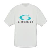 T-shirt met logo Balenciaga , Gray , Heren