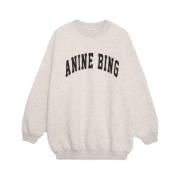 Oversize College Sweatshirt Faded Black Anine Bing , Beige , Dames