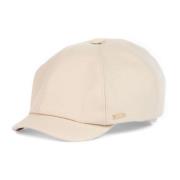 Beige wollen blend baret met klep Fay , Beige , Dames