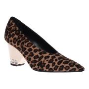 Court shoes in leopard-print pony skin Baldinini , Multicolor , Dames