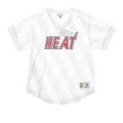 NBA Wordmark Mesh V-Neck Shirt Mitchell & Ness , White , Heren