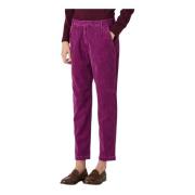 Fluwelen rechte broek Massimo Alba , Purple , Dames