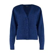 V-hals Cardigan met Ballonmouwen Bloomings , Blue , Dames