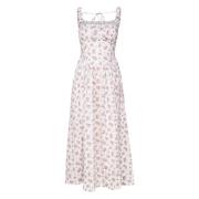 Witte en Roze Lange Maxi Jurk For Love & Lemons , Multicolor , Dames