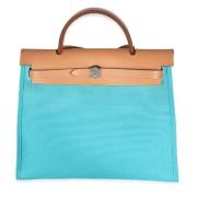 Pre-owned Leather handbags Hermès Vintage , Blue , Dames