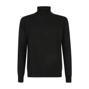 Zwarte Coltrui Gebreide Sweater Aw24 Roberto Collina , Black , Heren