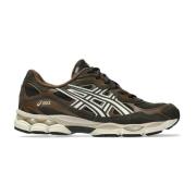 Sportieve Zwarte Leren Sneakers met Stijlvolle Details Asics , Multico...