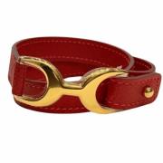 Pre-owned Leather bracelets Hermès Vintage , Red , Dames