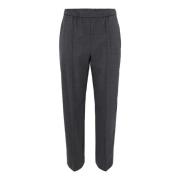 Grijze Rechte Wollen Broek Fabiana Filippi , Gray , Dames