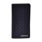 Black woven leather document holder Baldinini , Black , Heren