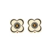 Pre-owned Fabric earrings Chanel Vintage , Yellow , Dames