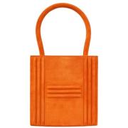 Pre-owned Canvas handbags Hermès Vintage , Orange , Dames