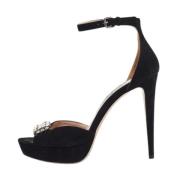 Pre-owned Suede sandals Miu Miu Pre-owned , Black , Dames