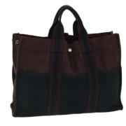 Pre-owned Canvas handbags Hermès Vintage , Black , Dames