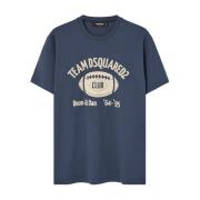 Blauw bedrukt herenshirt Dsquared2 , Blue , Heren