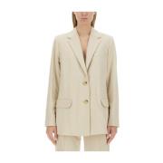 Blazer met logo voor vrouwen Helmut Lang , Beige , Dames