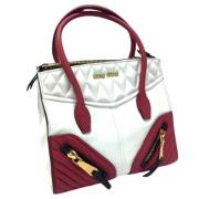 Pre-owned Leather shoulder-bags Miu Miu Pre-owned , White , Dames