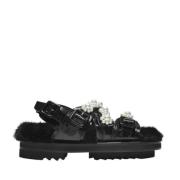 Leather sandals Simone Rocha , Black , Dames