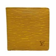 Pre-owned Leather wallets Louis Vuitton Vintage , Yellow , Dames