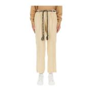 Fluwelen Wijde Broek Alysi , Beige , Dames