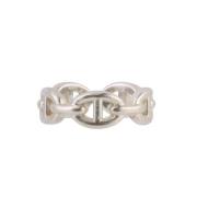 Pre-owned Metal rings Hermès Vintage , Gray , Dames