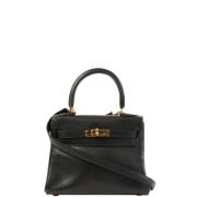 Pre-owned Leather handbags Hermès Vintage , Black , Dames