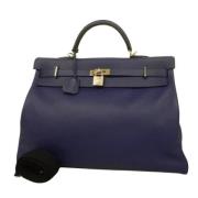 Pre-owned Leather handbags Hermès Vintage , Purple , Dames