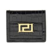 Luxe Leren Goddess Portemonnee Versace , Black , Dames