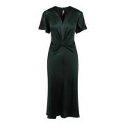 Geplooide crêpe midi-jurk Victoria Beckham , Green , Dames