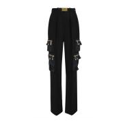 Stijlvolle Ceintuur Broek Elisabetta Franchi , Black , Dames