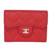 Pre-owned Leather wallets Chanel Vintage , Red , Dames