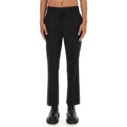 Slim-fit Wollen Broek Off White , Black , Heren