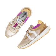 Beige Lichtgewicht Sneakers met Beige en Wit Leren Details Mikakus Bar...